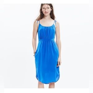 Madewell 100% silk dress, bow-tie spaghetti straps, size 12.